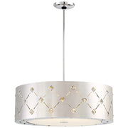 George Kovacs Crowned 22in LED Pendant | Chrome Stainless Steel and Clear Crystal | Dining Room & Kitchen Island | Model P1034-077-L