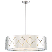 George Kovacs Crowned 28in 1-Light LED Pendant | Chrome Crystal and Stainless Steel | Kitchen Island & Dining Room | Model P1035-077-L