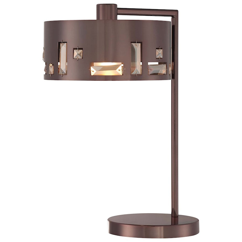 Minka George Kovacs Bling Bang 1-Light Table Lamp | Chocolate Chrome | Living Room & Bedroom Accent Lamp | 11 x 19.5 in | Model P1082-631