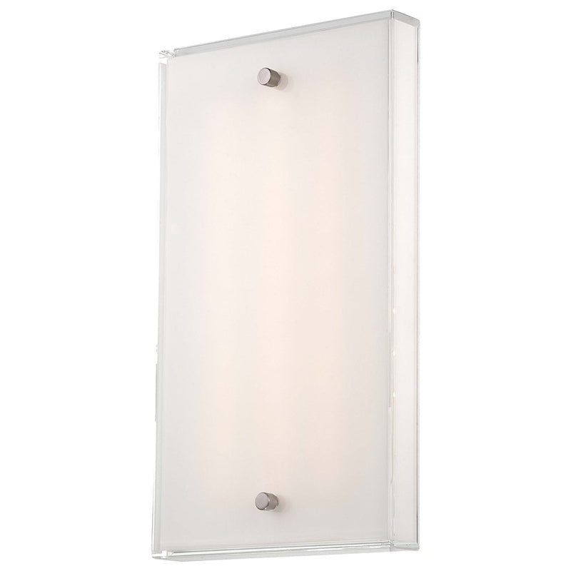 George Kovacs P1142-084-L 12in 1-Light LED Wall Sconce | Contemporary Brushed Nickel | Hallway & Bathroom Accent | 7 x 2 x 12 in | Model P1142-084-L