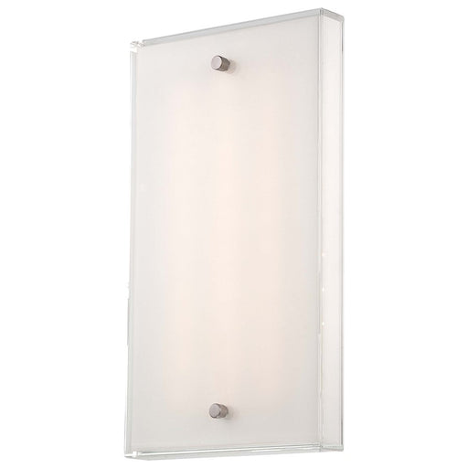 George Kovacs P1142-084-L 12in 1-Light LED Wall Sconce | Contemporary Brushed Nickel | Hallway & Bathroom Accent | 7 x 2 x 12 in | Model P1142-084-L