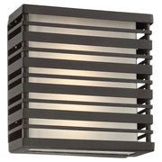 George Kovacs Obscurity 8in LED Wall Sconce | Transitional Sand Black and Etched White Glass | Entryway & Covered Patio | Model P1143-066-L