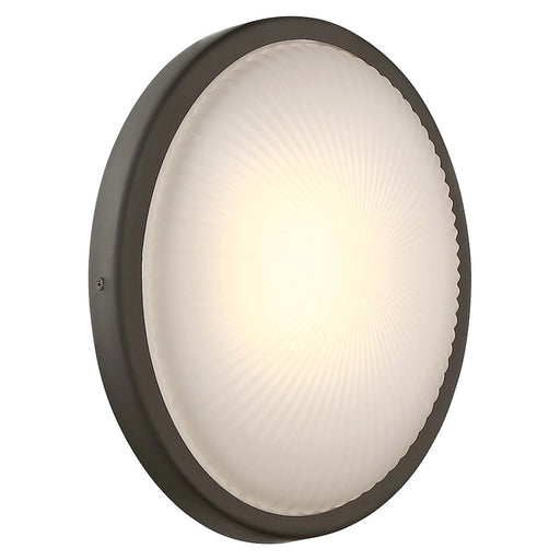 George Kovacs Radiun 8in 1-Light LED Wall Sconce | Oil Rubbed Bronze and Etched Textured Glass | Indoor & Outdoor | Model P1145-143-L