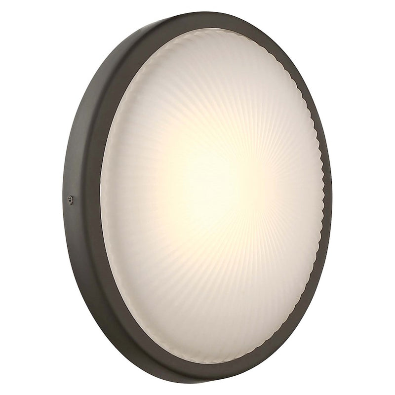 George Kovacs Radiun 8in 1-Light LED Wall Sconce | Oil Rubbed Bronze and Etched Textured Glass | Indoor & Outdoor | Model P1145-143-L