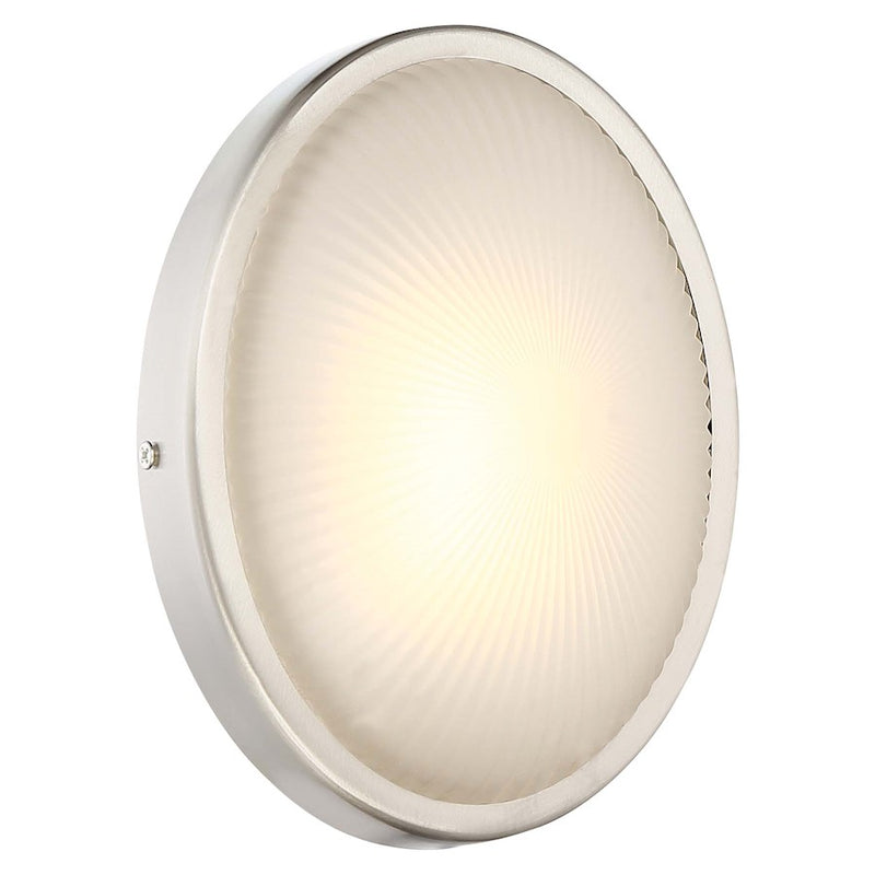 George Kovacs Radiun 8in 1-Light Wall Sconce | Modern Brushed Aluminum and Etched Textured Glass | Indoor & Covered Patio | Model P1145-A144-L