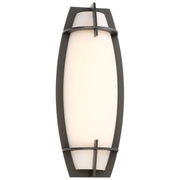 George Kovacs Morida 16in 1-Light Wall Sconce | Transitional Pebble Bronze and Etched Opal Glass | Indoor & Covered Patio | Model P1146-286-L