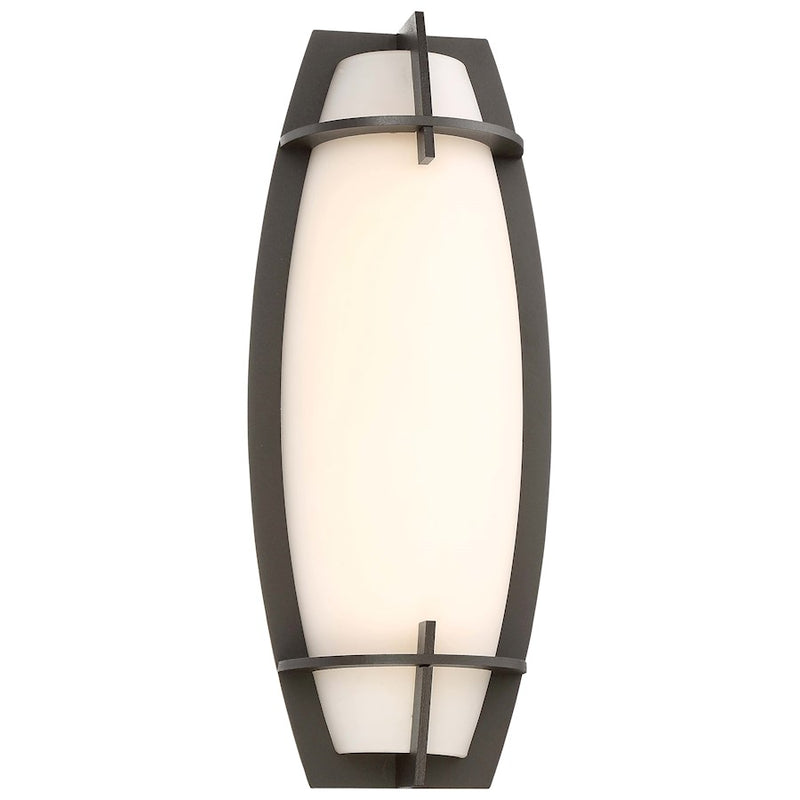 George Kovacs Morida 16in 1-Light Wall Sconce | Transitional Pebble Bronze and Etched Opal Glass | Indoor & Covered Patio | Model P1146-286-L