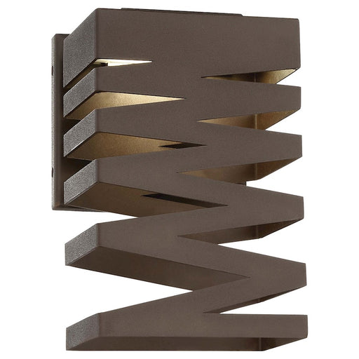 George Kovacs Rizer 9.75in 1-Light Wall Sconce | Transitional Sand Bronze and White Glass Diffuser | Indoor & Covered Patio | Model P1148-246S-L