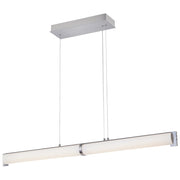 George Kovacs Tube 42in 2-Light LED Island Light | Modern Brushed Nickel | Kitchen Island & Dining Room | 42 x 5 x 4 in | Model P1152-084-L