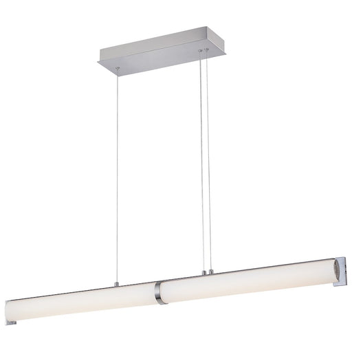 George Kovacs Tube 42in 2-Light LED Island Light | Modern Brushed Nickel | Kitchen Island & Dining Room | 42 x 5 x 4 in | Model P1152-084-L