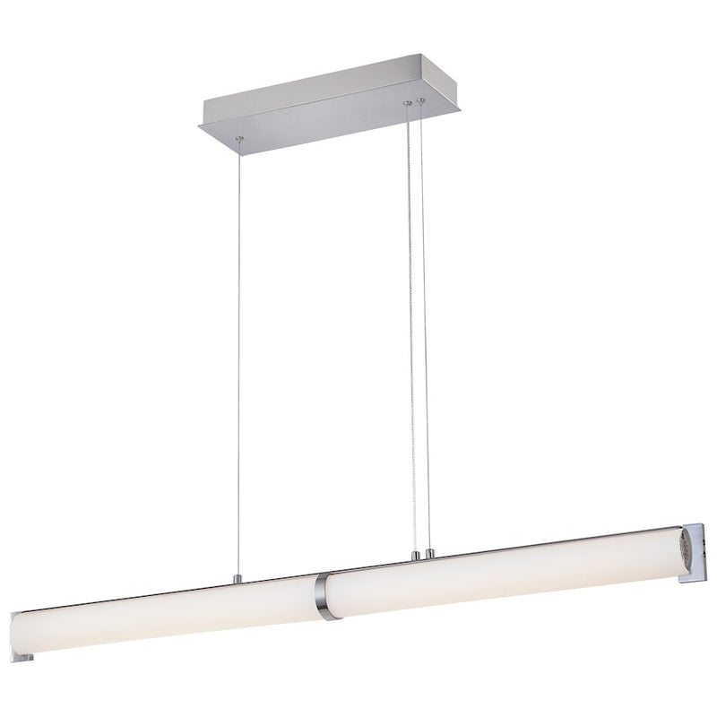 George Kovacs Tube 42in 2-Light LED Island Light | Modern Brushed Nickel | Kitchen Island & Dining Room | 42 x 5 x 4 in | Model P1152-084-L