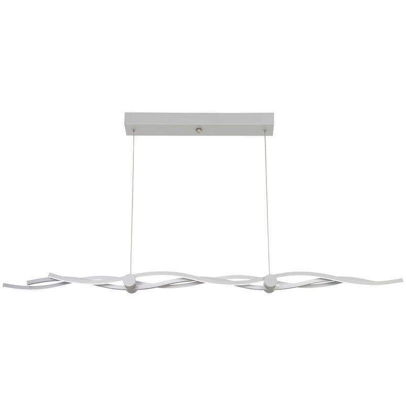 George Kovacs Tidalist 50in LED Island Light | Modern Silver Finish and Acrylic | Kitchen Island & Dining Room | 50 x 4 x 2 in | Model P1153-609-L