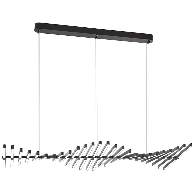 George Kovacs Stake Out 49in LED Pendant | Modern Chocolate Finish and Acrylic | Dining Room & Living Room | 49 x 19 x 59 in | Model P1158-675-L