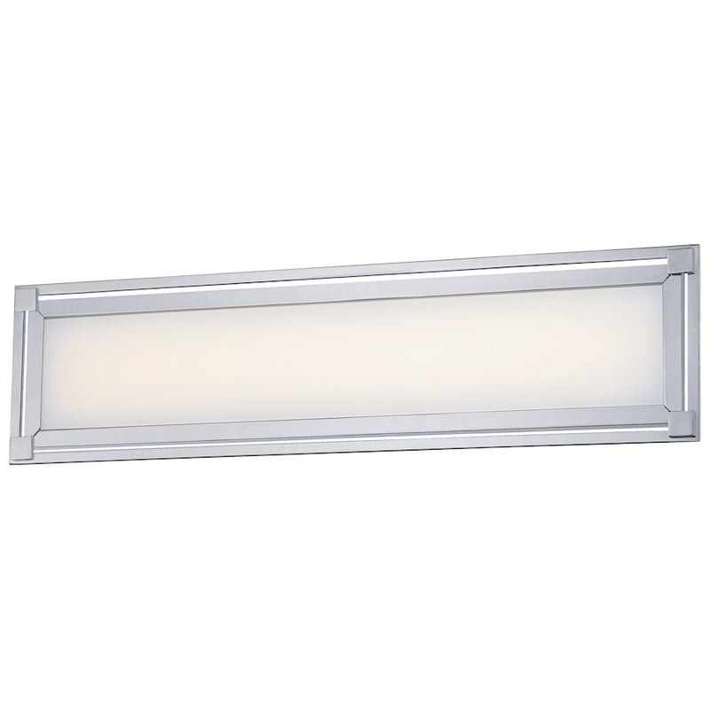 George Kovacs Framed 24in 1-Light LED Bath Vanity Light | Contemporary Chrome | Bathroom Vanity | 24 x 1.5 x 6.25 in | Model P1163-077-L