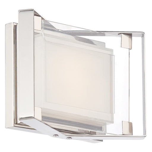 George Kovacs Crystal Clear 10in LED Bath Light | Polished Nickel and Acrylic | Bathroom Vanity & Powder Room | 10 x 7 x 4 in | Model P1181-613-L