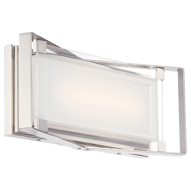 George Kovacs Crystal Clear 16in 2-Light LED Bath Vanity Light | Contemporary Polished Nickel and Acrylic | Bathroom Vanity | Model P1182-613-L