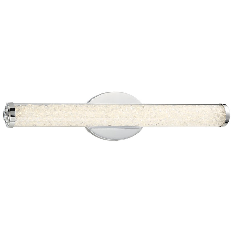 George Kovacs Diamonds 24in 1-Light LED Bath Vanity Light | Contemporary Chrome and Etched Glass | Bathroom Vanity | 24 x 3 x 5 in | Model P1192-077-L