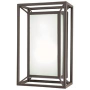 George Kovacs Outline LED 1-Light Outdoor Sconce | Modern Sand Bronze and Clear Glass | Entryway & Covered Patio | 10.5 in H | Model P1203-287-L