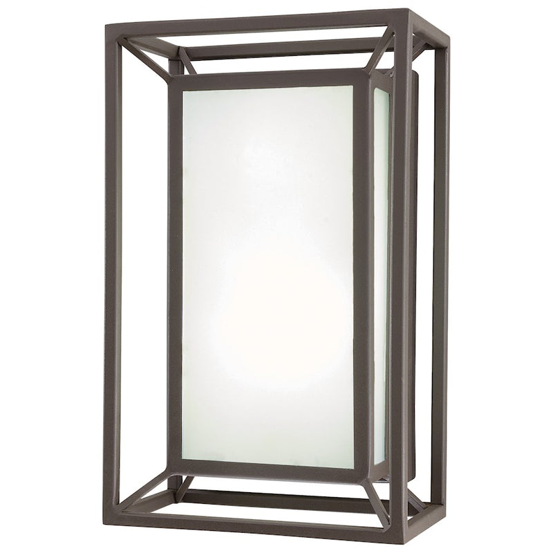 George Kovacs Outline LED 1-Light Outdoor Sconce | Modern Sand Bronze and Clear Glass | Entryway & Covered Patio | 10.5 in H | Model P1203-287-L