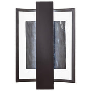 George Kovacs Sidelight 1-Light LED Wall Sconce | Contemporary Dorian Bronze and Clear Water Glass | Indoor Hallway & Bathroom | Model P1206-615B-L