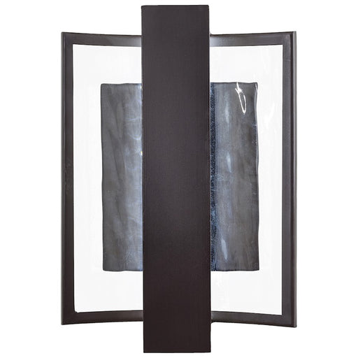 George Kovacs Sidelight 1-Light LED Wall Sconce | Contemporary Dorian Bronze and Clear Water Glass | Indoor Hallway & Bathroom | Model P1206-615B-L