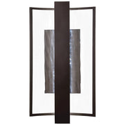 George Kovacs Sidelight LED Wall Sconce | Contemporary Dorian Bronze and Clear Water Glass | Hallway & Bedroom Accent | Model P1207-615B-L
