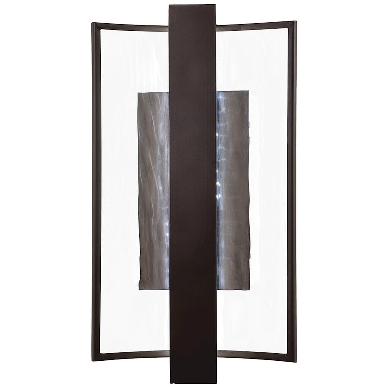 George Kovacs Sidelight LED Wall Sconce | Contemporary Dorian Bronze and Clear Water Glass | Hallway & Bedroom Accent | Model P1207-615B-L