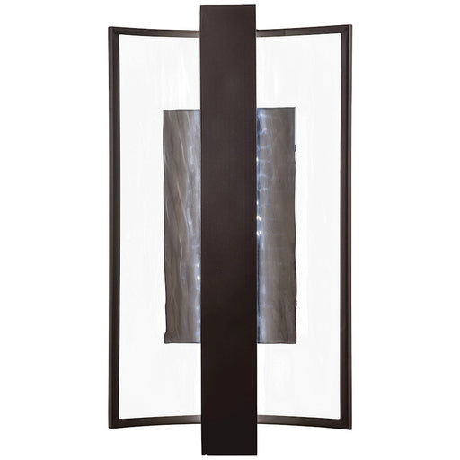 George Kovacs Sidelight LED Wall Sconce | Contemporary Dorian Bronze and Clear Water Glass | Hallway & Bedroom Accent | Model P1207-615B-L