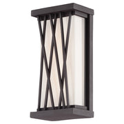 George Kovacs Hedge 10in 1-Light LED Outdoor Sconce | Contemporary Textured Dorian Bronze | Covered Patio & Entryway | Model P1208-615C-L