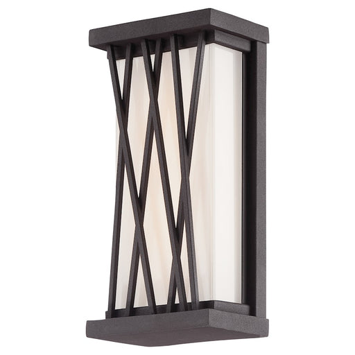 George Kovacs Hedge 10in 1-Light LED Outdoor Sconce | Contemporary Textured Dorian Bronze | Covered Patio & Entryway | Model P1208-615C-L