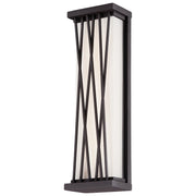 George Kovacs Hedge 16in 1-Light Outdoor Sconce | Contemporary Textured Dorian Bronze Metal and Etched Glass | Covered Patio & | Model P1209-615C-L