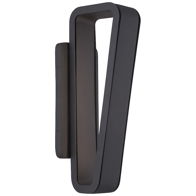 George Kovacs Pediment 16in LED Wall Sconce | Black Contemporary | Indoor & Covered Outdoor | 5 x 7 x 16 in | Model P1225-066-L