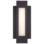 George Kovacs Insert LED Wall Sconce | Contemporary Pebble Bronze and White Glass | Hallway & Entryway Accent | 5 x 1.75 x 12 in | Model P1230-286-L