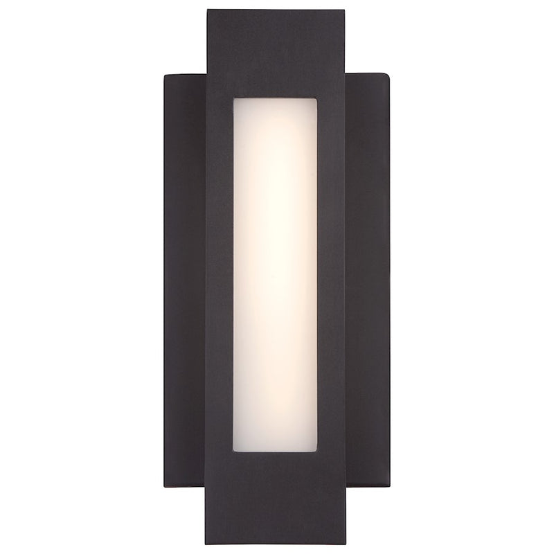 George Kovacs Insert LED Wall Sconce | Contemporary Pebble Bronze and White Glass | Hallway & Entryway Accent | 5 x 1.75 x 12 in | Model P1230-286-L