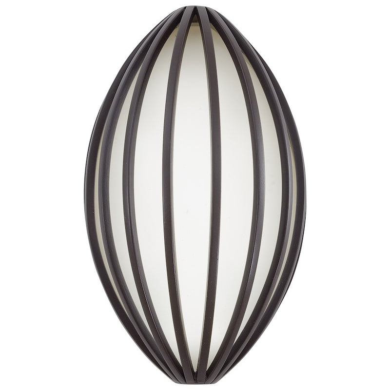 George Kovacs Corduroy LED Pocket Lantern 6in Outdoor Sconce | Contemporary Dorian Bronze and Etched White Glass | Covered Patio | Model P1232-615B-L