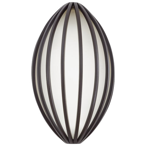 George Kovacs Corduroy LED Pocket Lantern 6in Outdoor Sconce | Contemporary Dorian Bronze and Etched White Glass | Covered Patio | Model P1232-615B-L