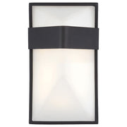 George Kovacs Wedge 9in 1-Light Outdoor Sconce | Contemporary Black Aluminum and Clear Glass | Entryway & Covered Patio | Model P1236-066-L
