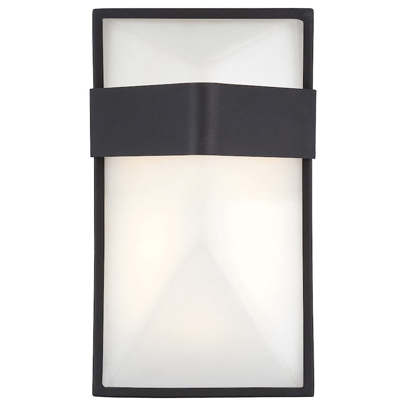 George Kovacs Wedge 9in 1-Light Outdoor Sconce | Contemporary Black Aluminum and Clear Glass | Entryway & Covered Patio | Model P1236-066-L