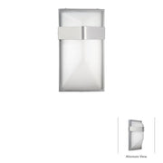 George Kovacs Wedge 9in 1-Light Outdoor Sconce | Contemporary Silver Dust Aluminum and Etched Glass | Covered Patios & Entryways | Model P1236-566-L