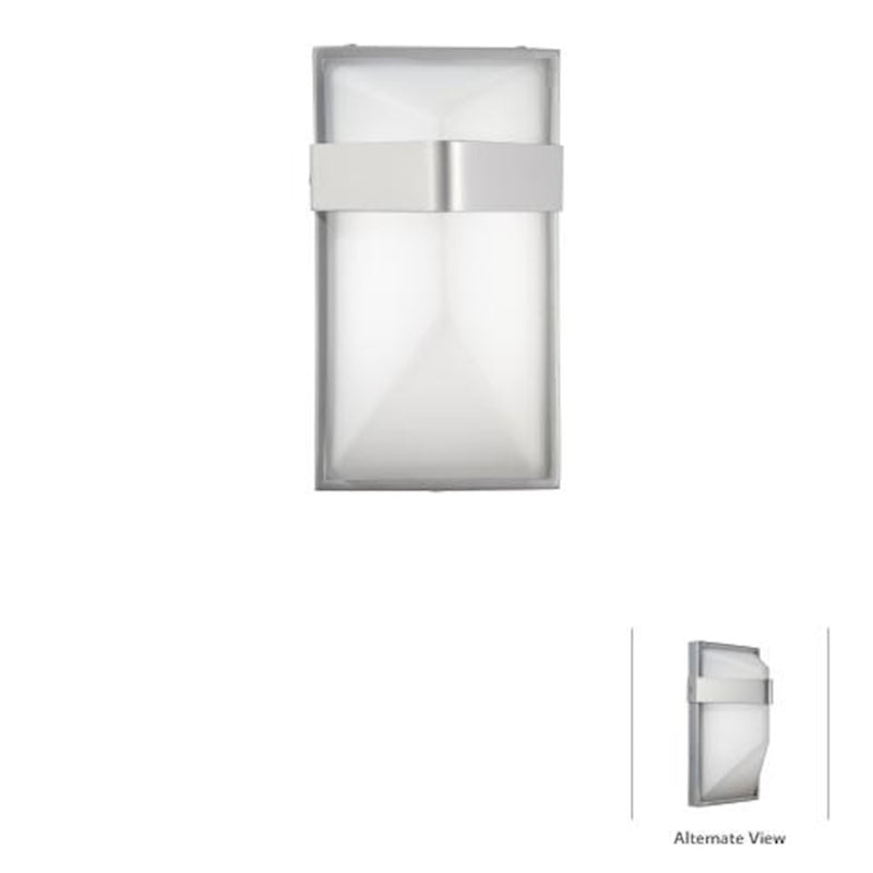 George Kovacs Wedge 9in 1-Light Outdoor Sconce | Contemporary Silver Dust Aluminum and Etched Glass | Covered Patios & Entryways | Model P1236-566-L