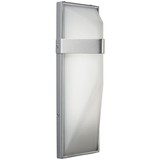 George Kovacs Wedge 15in 1-Light Outdoor Sconce | Modern Silver Dust Aluminum and Glass | Covered Patio & Entryway | W 5 x D 4 x | Model P1237-566-L