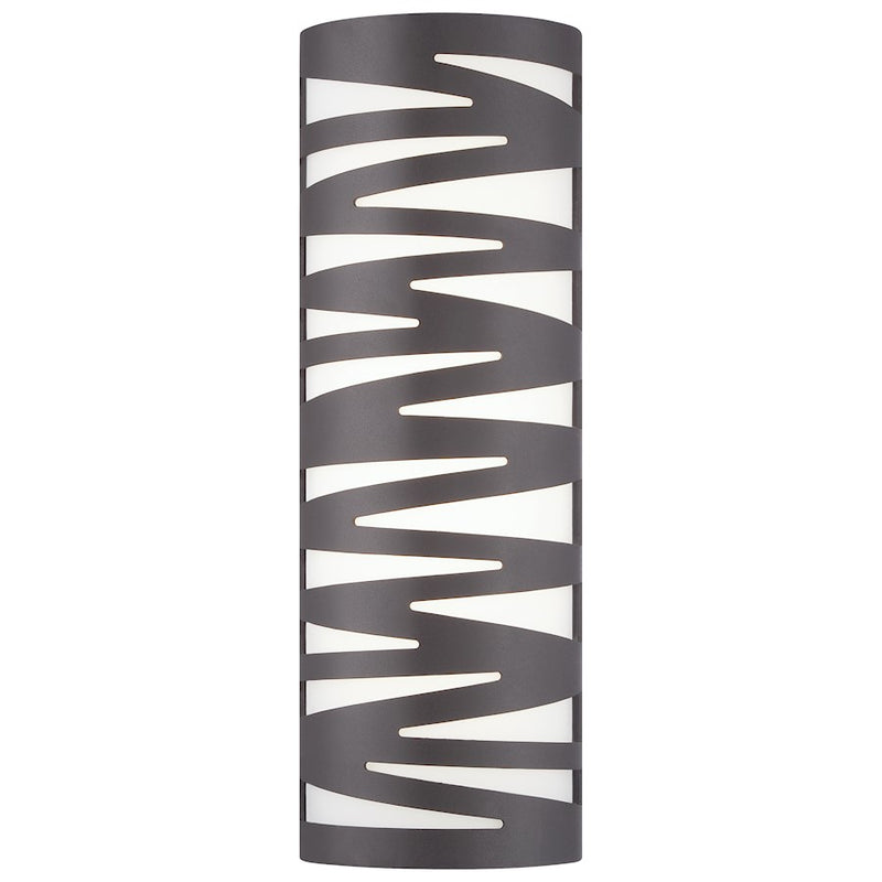 George Kovacs Teeter 16in LED Pocket Lantern | Contemporary Pebble Bronze Outdoor Sconce | Entryway & Patio Accent | 6 x 3 x 16 in | Model P1242-286-L
