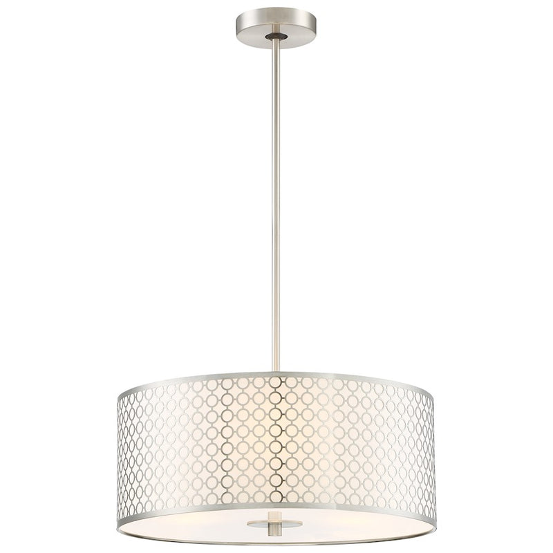 George Kovacs Dots 18in 3-Light Pendant | Contemporary Brushed Nickel | Kitchen Island & Dining Room | 18 x 18 x 7 in | Model P1266-084