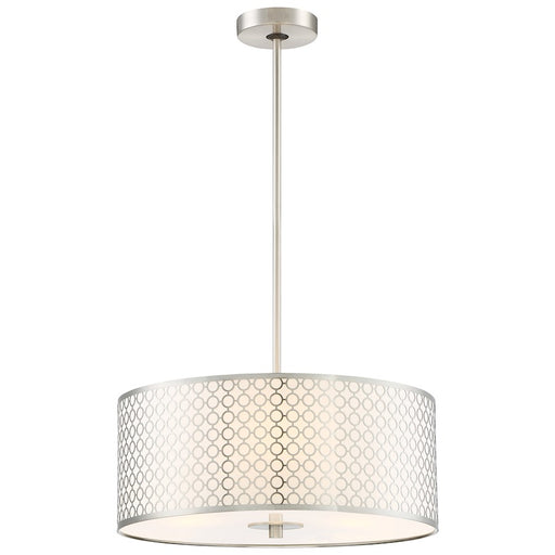 George Kovacs Dots 18in 3-Light Pendant | Contemporary Brushed Nickel | Kitchen Island & Dining Room | 18 x 18 x 7 in | Model P1266-084