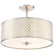 George Kovacs Dots 16in 3-Light Semi-Flush Mount | Brushed Nickel Contemporary | Living Room & Dining Room | 16 x 16 x 12.5 in | Model P1267-084