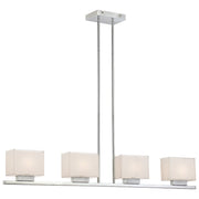 George Kovacs Cubism 4-Light Island Light | Chrome Contemporary | Kitchen Island & Dining Room Linear Pendant | 39in W x 6in H x 3in | Model P128-077