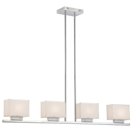 George Kovacs Cubism 4-Light Island Light | Chrome Contemporary | Kitchen Island & Dining Room Linear Pendant | 39in W x 6in H x 3in | Model P128-077