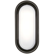 George Kovacs Floating Oval 11in LED Wall Sconce | Contemporary Pebble Bronze and Etched White Glass | Hallway & Bathroom Accent | Model P1281-286-L