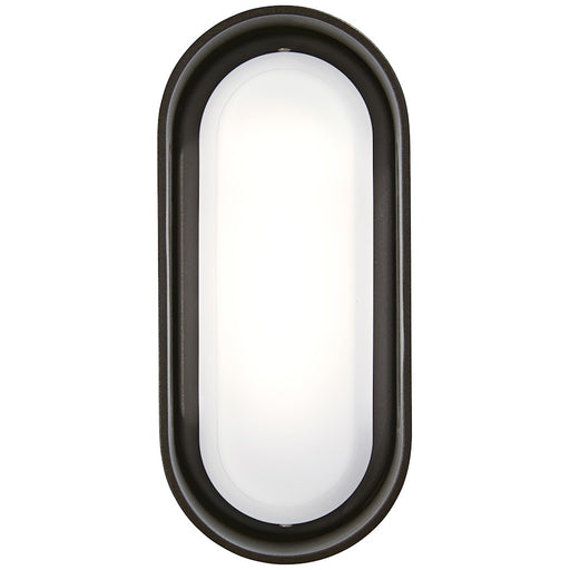 George Kovacs Floating Oval 11in LED Wall Sconce | Contemporary Pebble Bronze and Etched White Glass | Hallway & Bathroom Accent | Model P1281-286-L