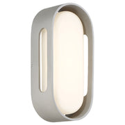 George Kovacs Floating Oval 11in 1-Light LED Wall Sconce | Contemporary Sand Silver and Etched White Glass | Hallway & Bathroom | Model P1281-295-L